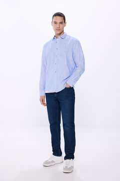 Springfield Camisa estructura bicolor azulado