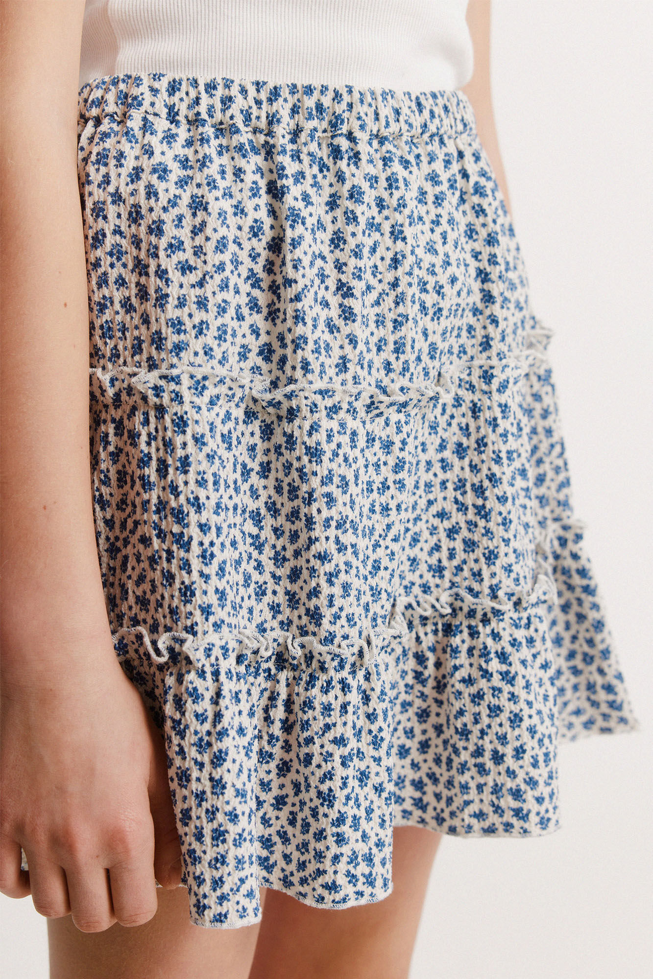 Springfield Kids Falda de flores para ni&ntilde;a azul