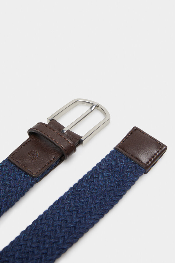 Springfield Cinturón trenzado jaspeado azul medio
