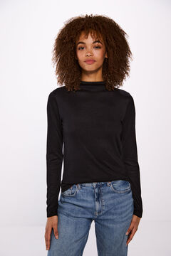 Springfield Playera cuello perkins tacto suave negro