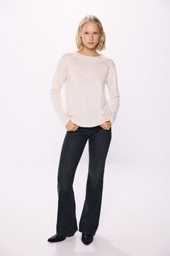 Springfield Playera tachuelas delantero beige
