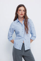 Springfield Camisa detalles bordados azul
