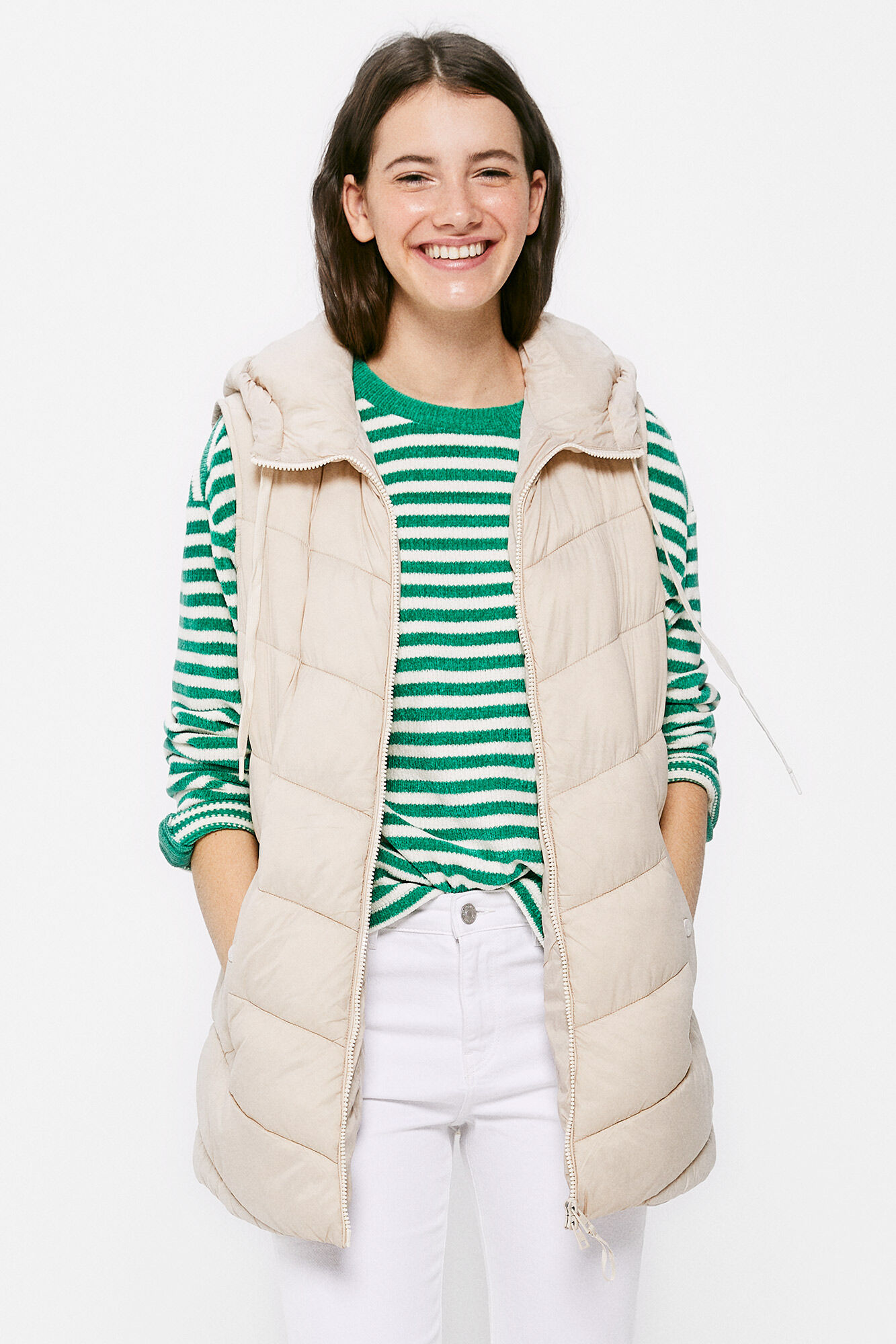 Springfield Chaleco Acolchado Repelente al Agua beige