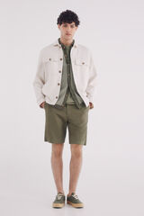 Springfield Bermuda piqué rayas comfort slim fit kaki