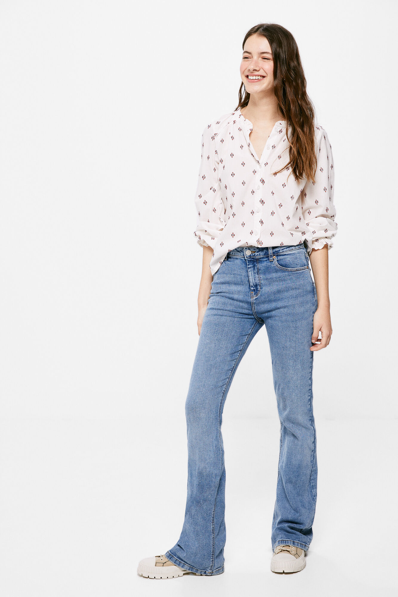 Springfield Blusa Jacquard beige