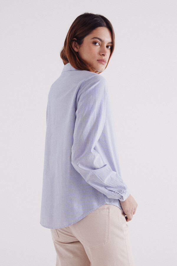 Springfield Camisa lace insertado  azul