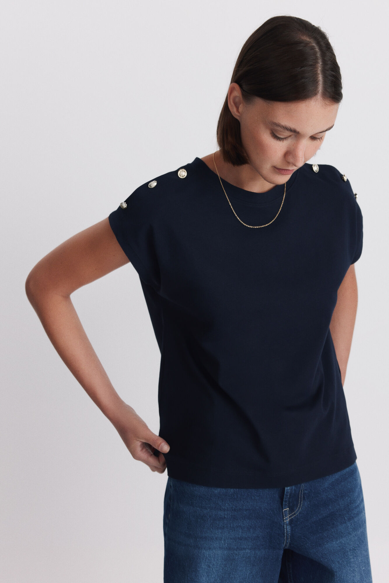 Springfield Playera con botones dorados