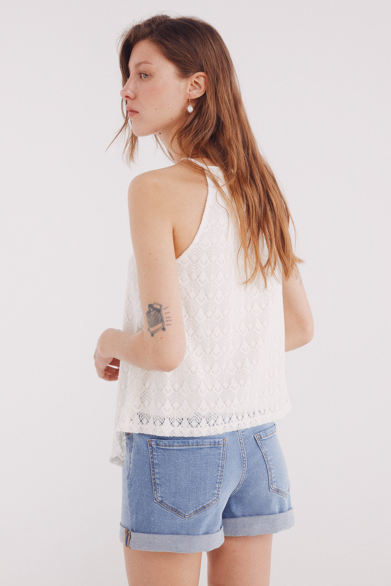 Springfield Shorts jeans algod&oacute;n azul tinta