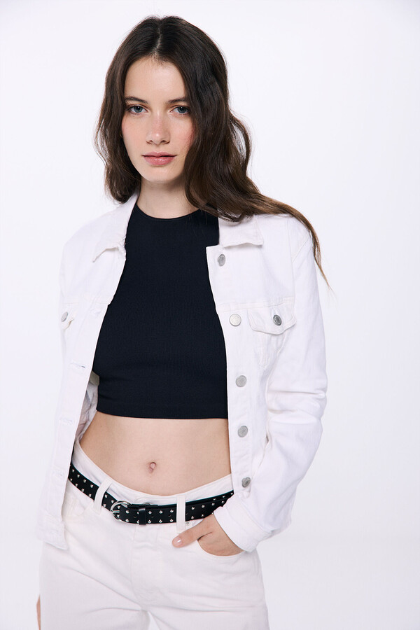 Springfield Chamarra vaquera algodón beige