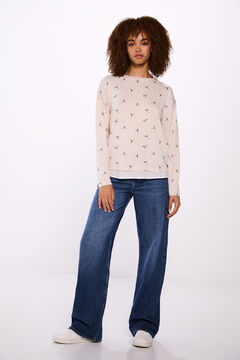 Springfield Playera estampada combinada café
