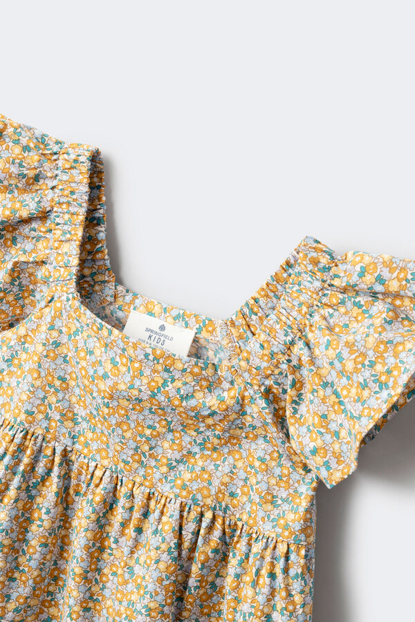 Springfield Kids Vestido flores niña amarillo