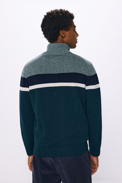 Springfield Suéter cremallera bloque color azul