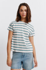 Springfield Playera de algod&oacute;n doble raya blanco