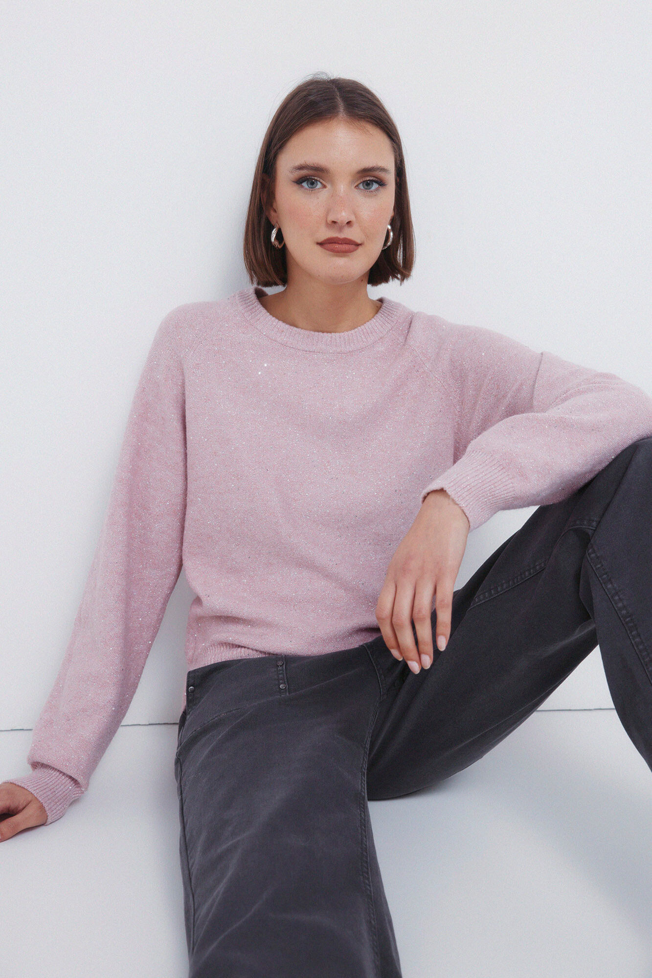 Springfield Jersey de lentejuelas rosa