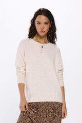 Springfield Suéter dobladillo rayas relieve beige