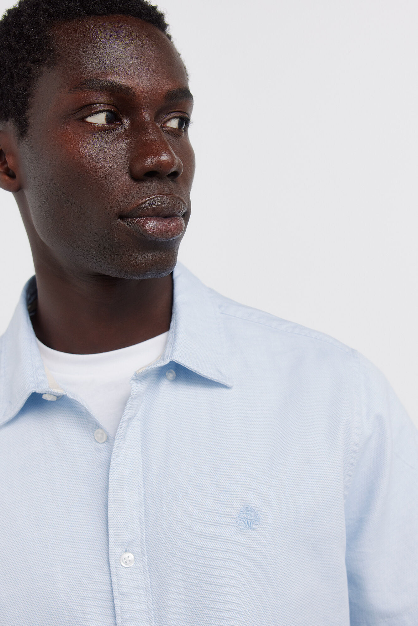 Springfield Camisa de manga corta con estructura bicolor