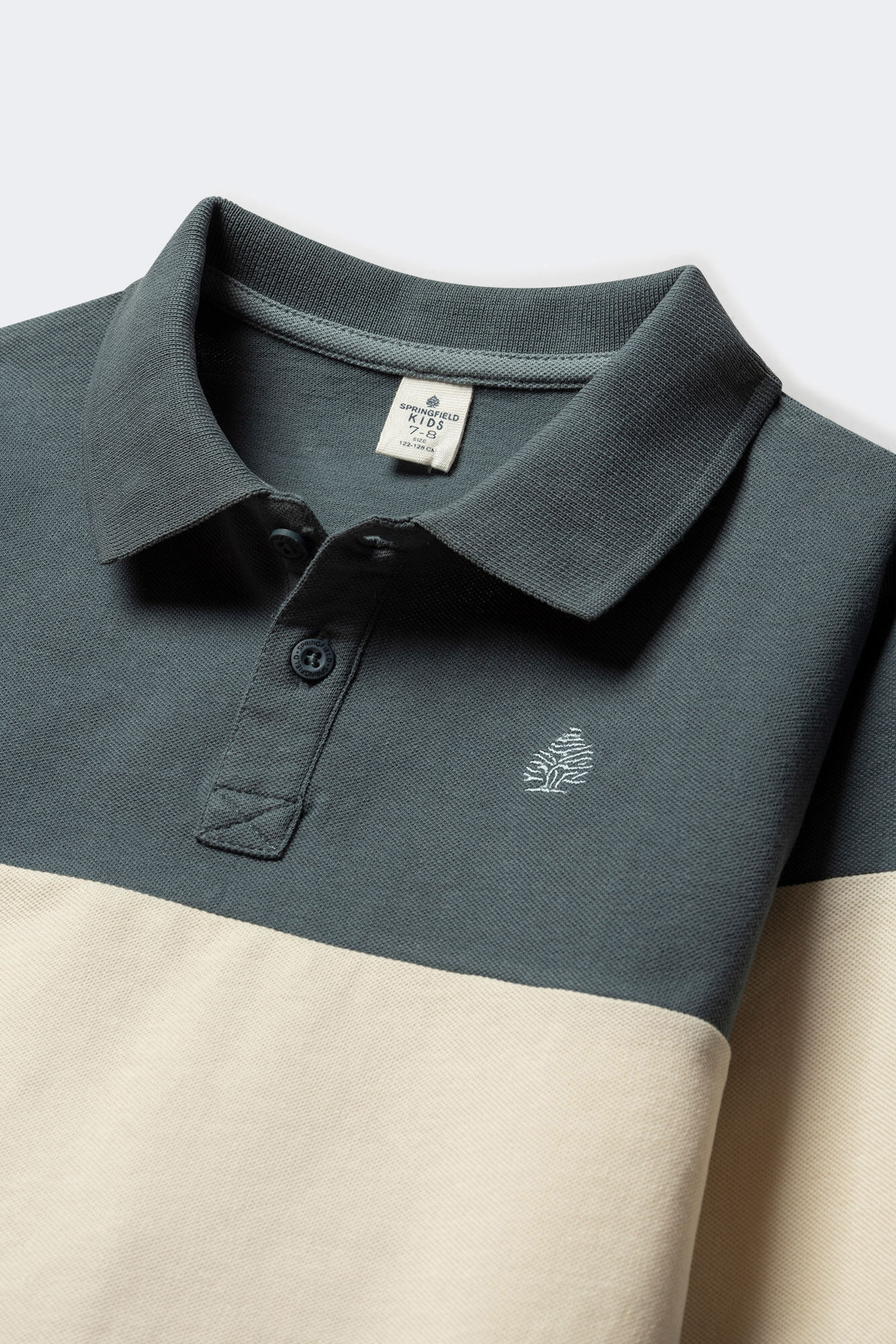 Springfield Kids Polo manga larga color block ni&ntilde;o azul