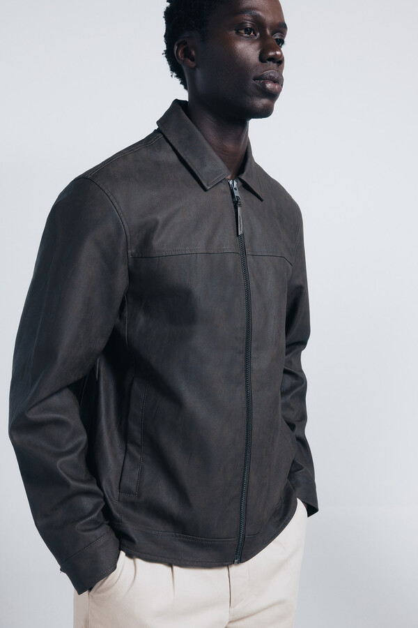 Springfield Chamarra efecto piel estampado