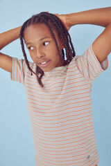 Springfield Camiseta multiraya niño beige