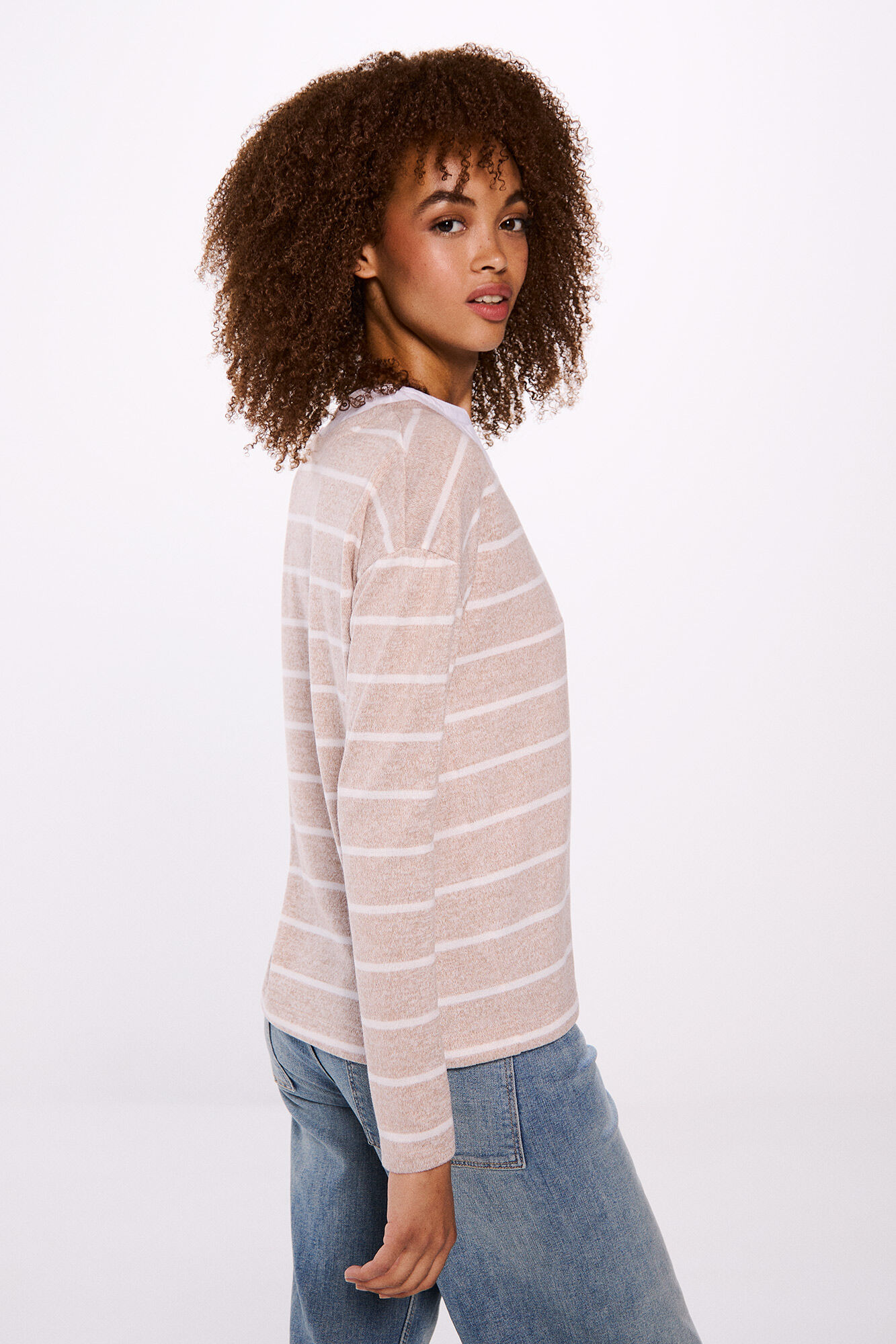 Springfield Playera combinada tacto suave caf&eacute;