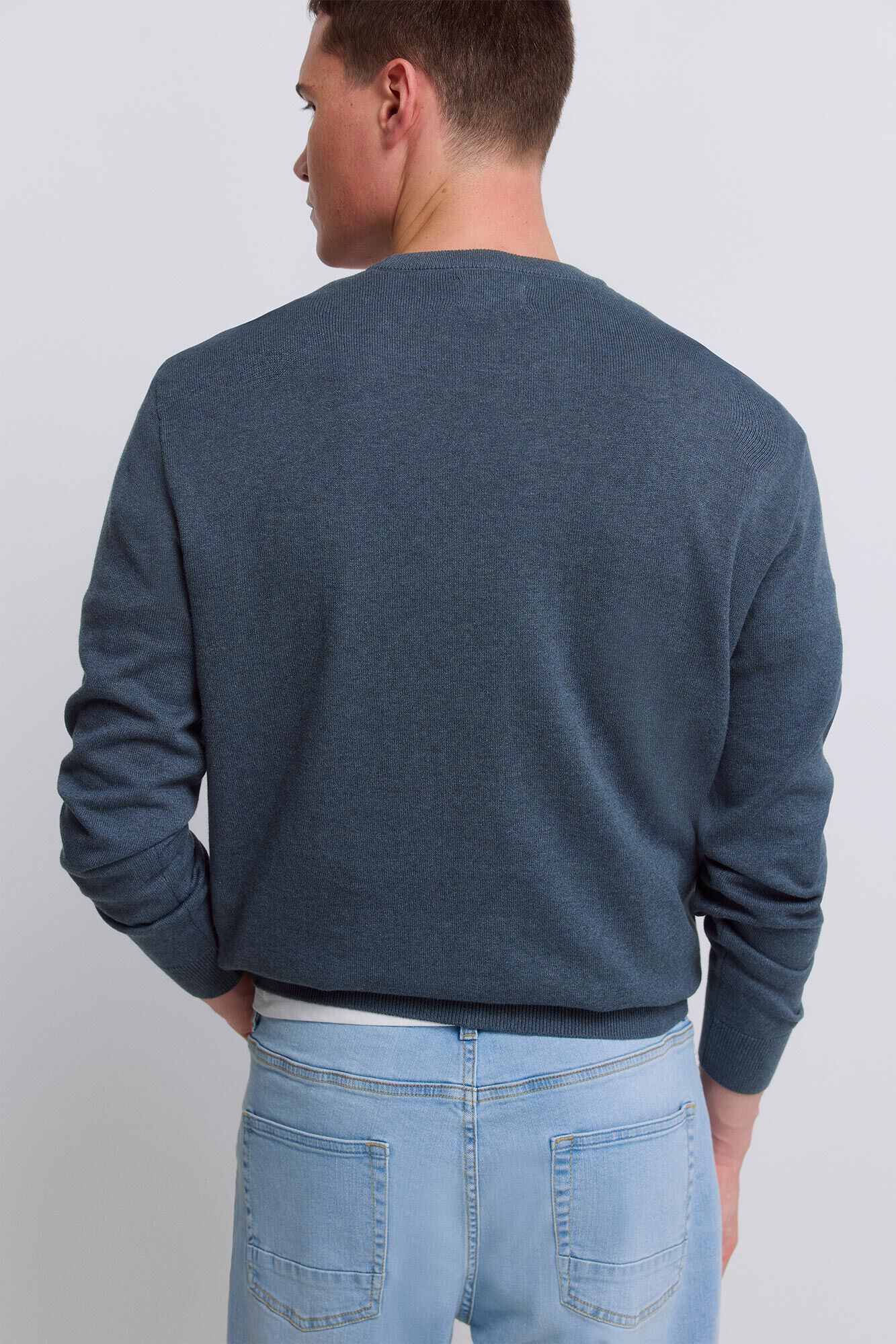 Springfield Su&eacute;ter b&aacute;sico cuello redondo azul indigo