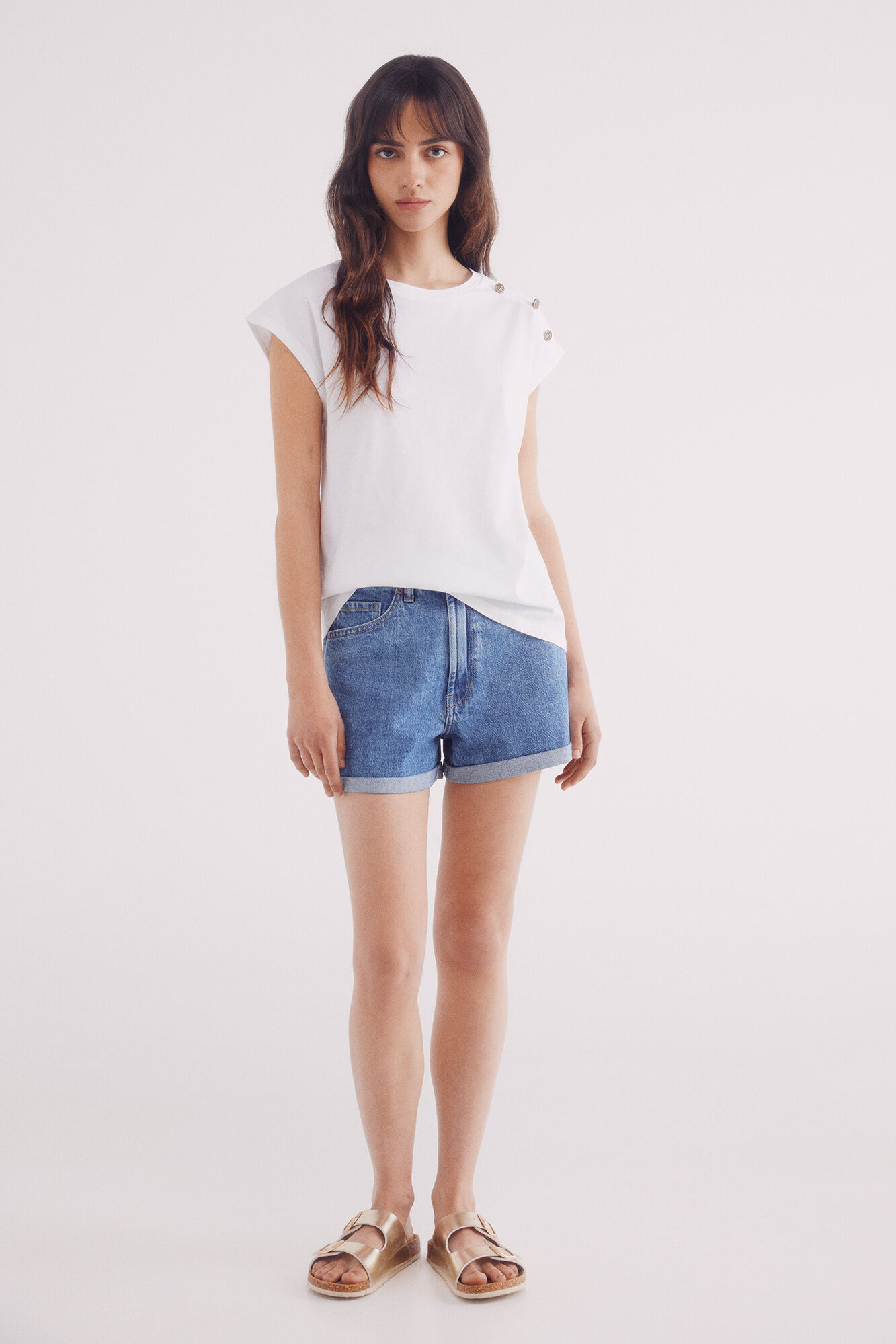 Springfield Playera botones hombros natural