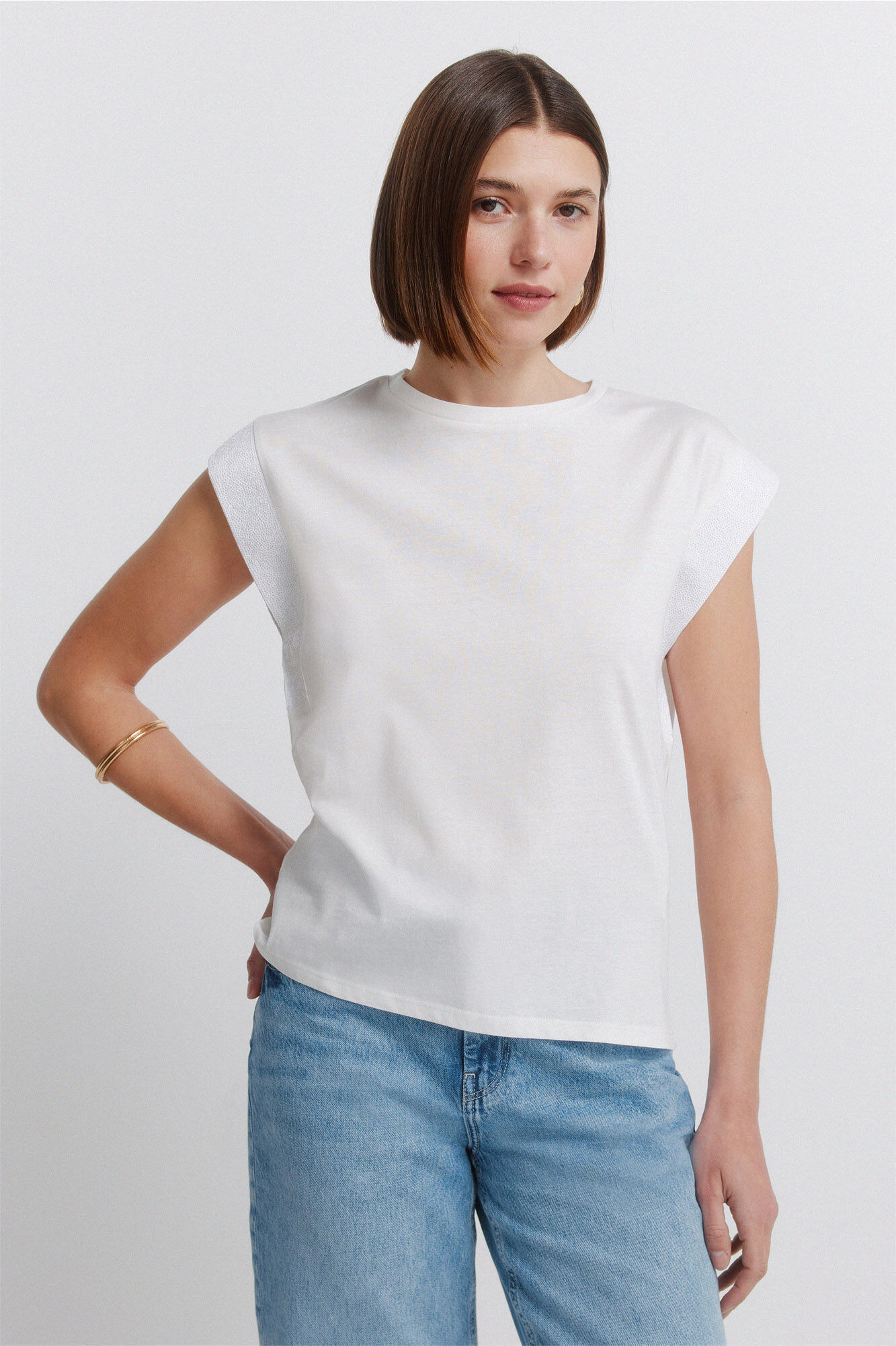 Springfield Playera de manga corta con lentejuelas