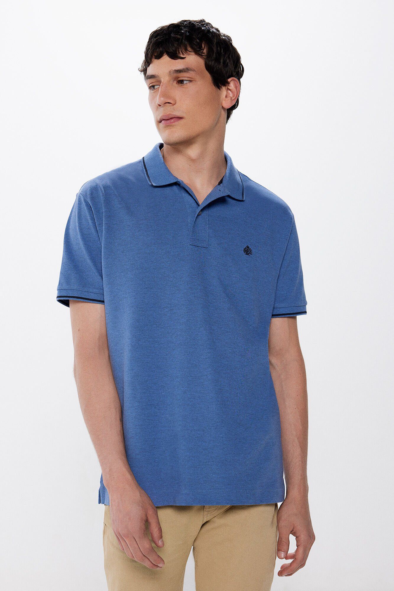 Springfield Polo piqu&eacute; efecto bicolor regular fit azul tinta