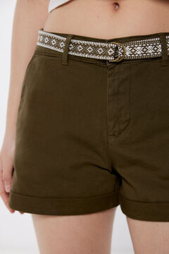 Springfield Short Chino Cinturón kaki