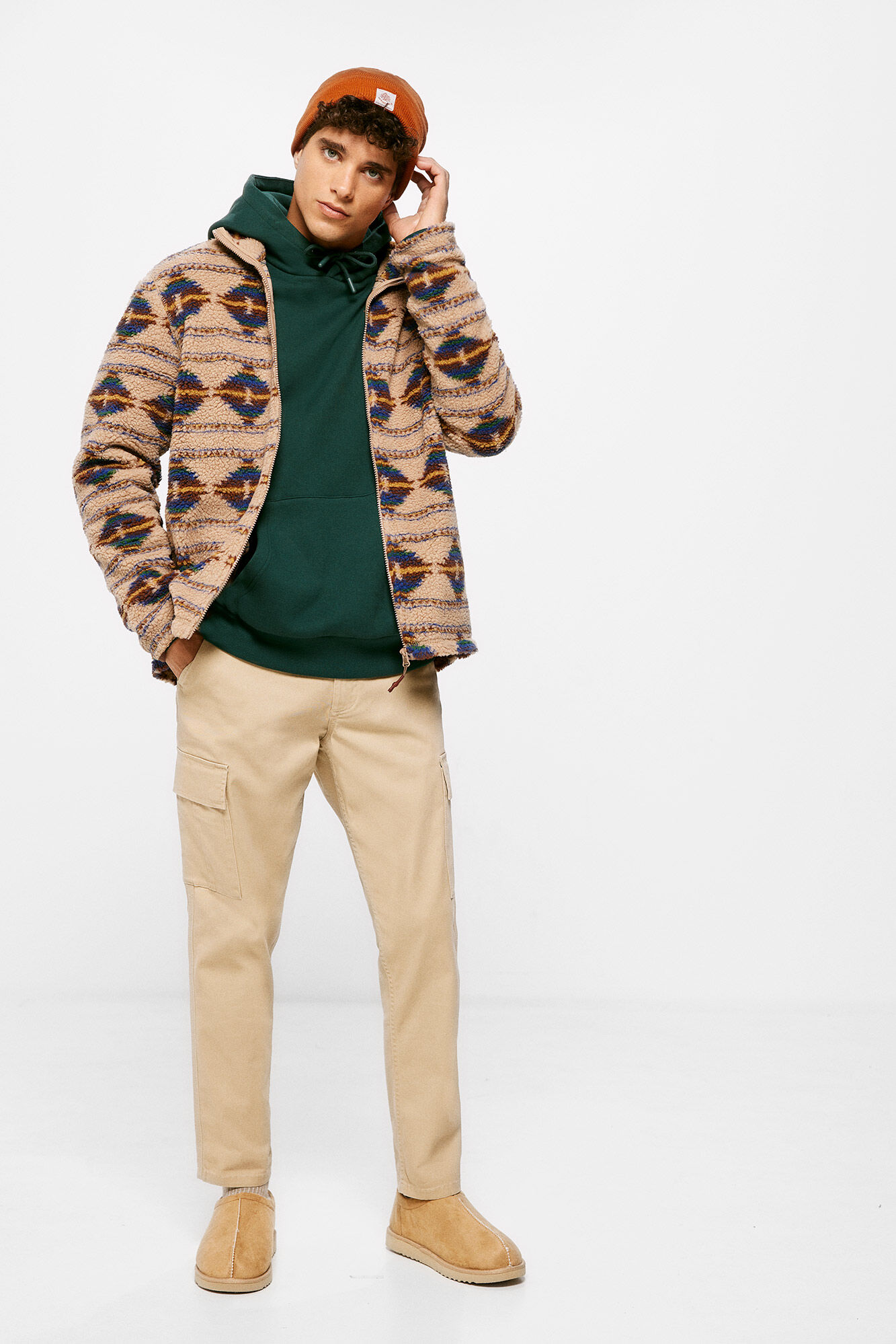 Springfield Sudadera borrego nativo caf&eacute;