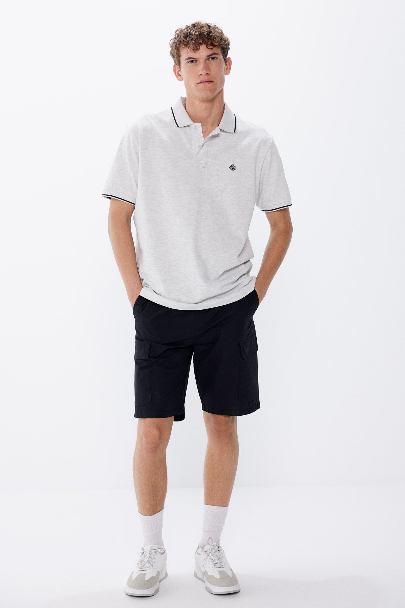 Springfield Polo piqu&eacute; efecto bicolor regular fit gris