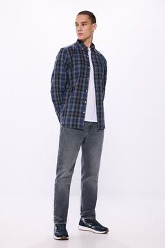 Springfield Camisa franela cuadros azulado