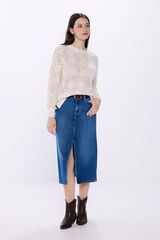 Springfield Falda midi vaquera azul