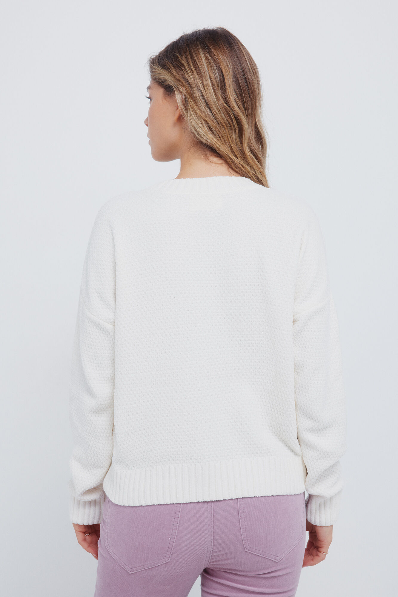 Springfield Jersey de punto trenzado de chenilla nude