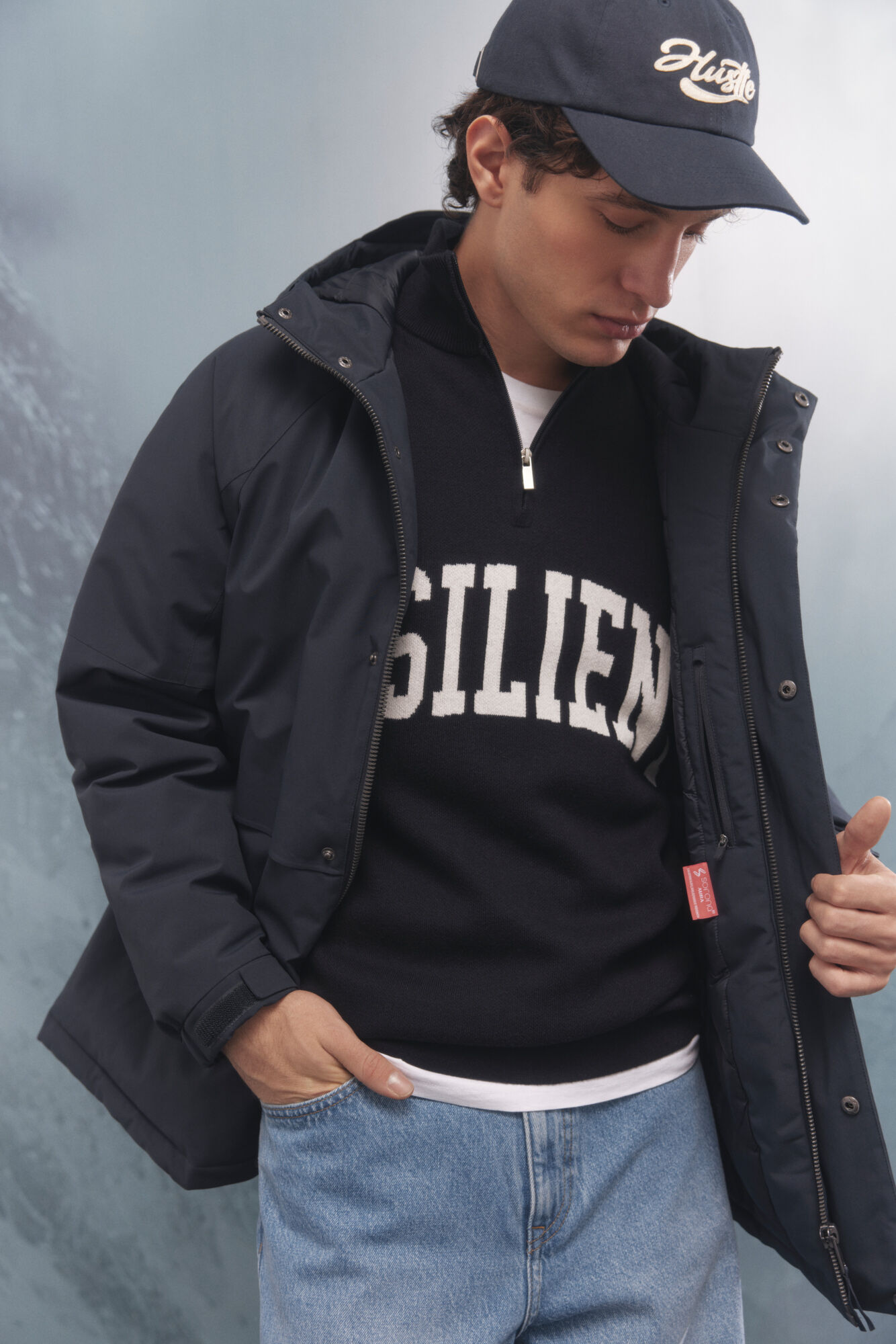 Springfield Parka t&eacute;rmica con relleno azul