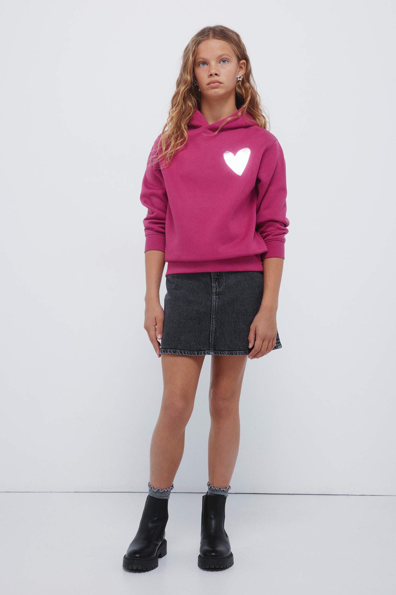 Springfield Kids Sudadera ni&ntilde;a GOOD MOOD. rosa