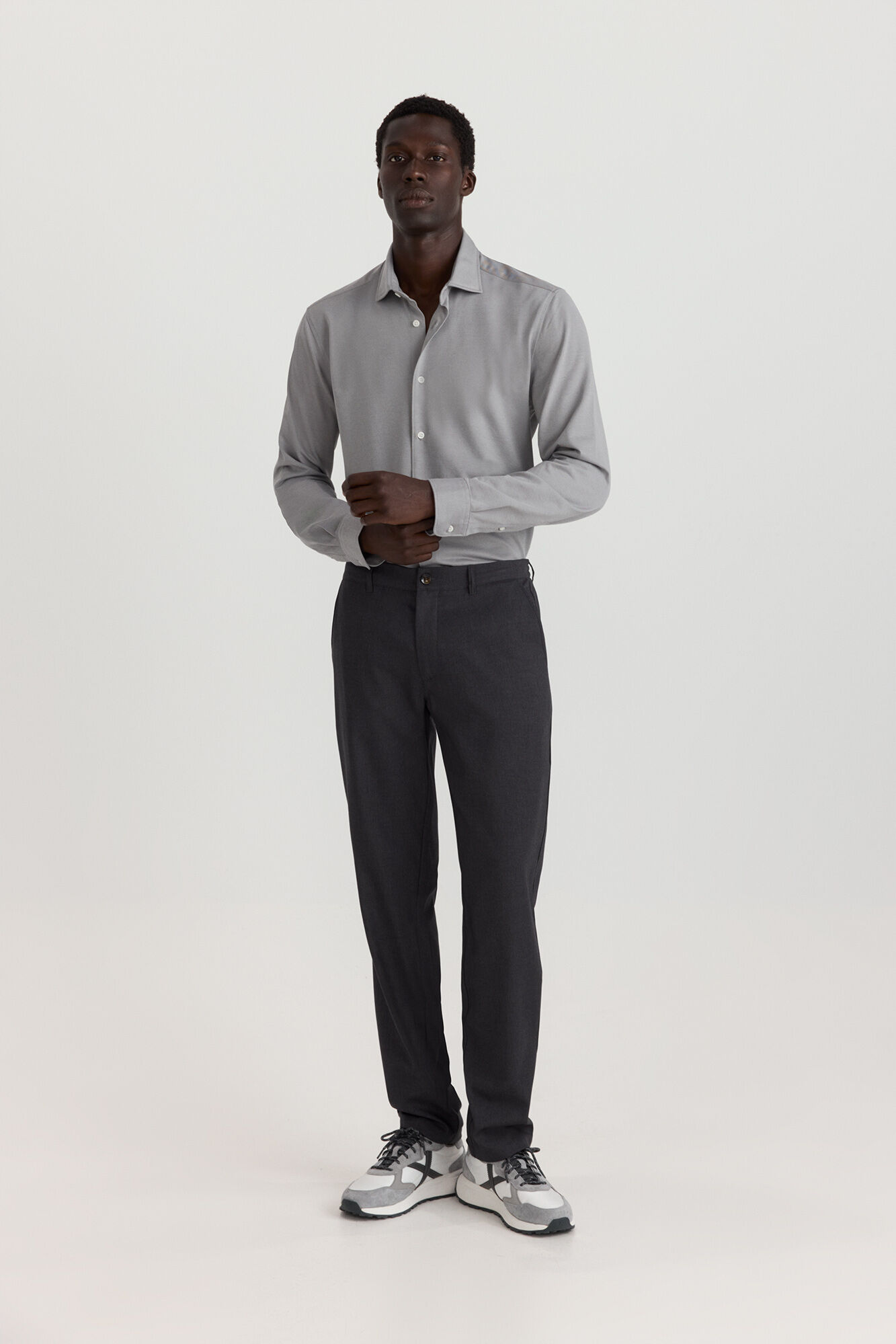 Springfield Camisa performance comfort quick dry y non-iron gris