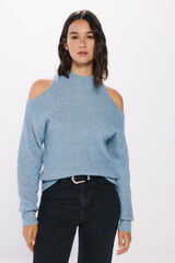 Springfield Suéter lurex aberturas hombros azul mezcla