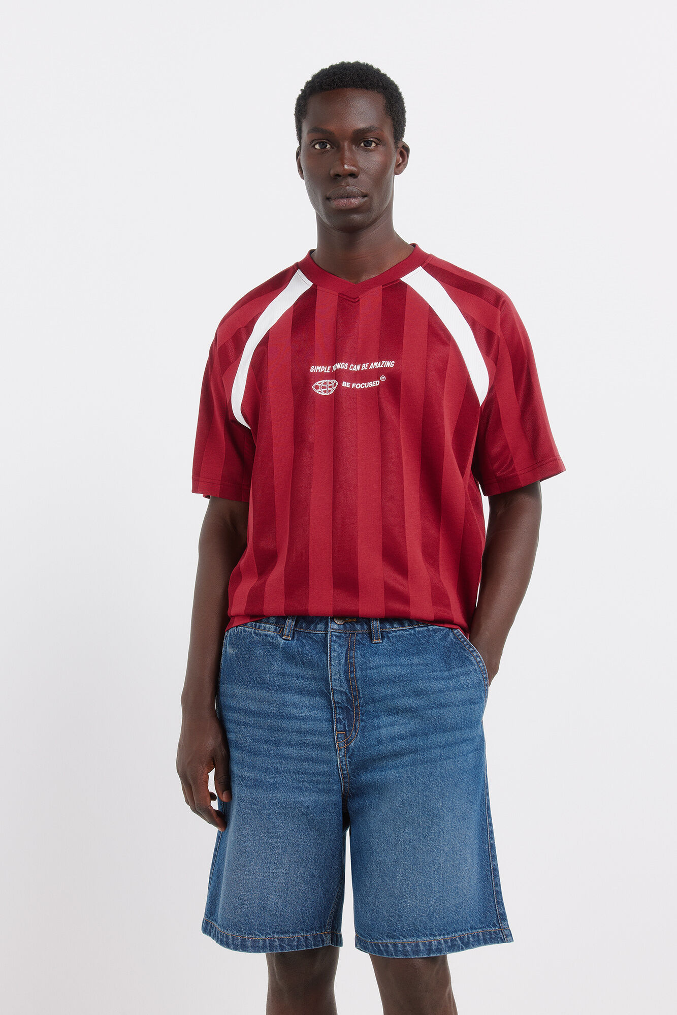 Springfield Bermudas chino de mezclilla straight fit azulado