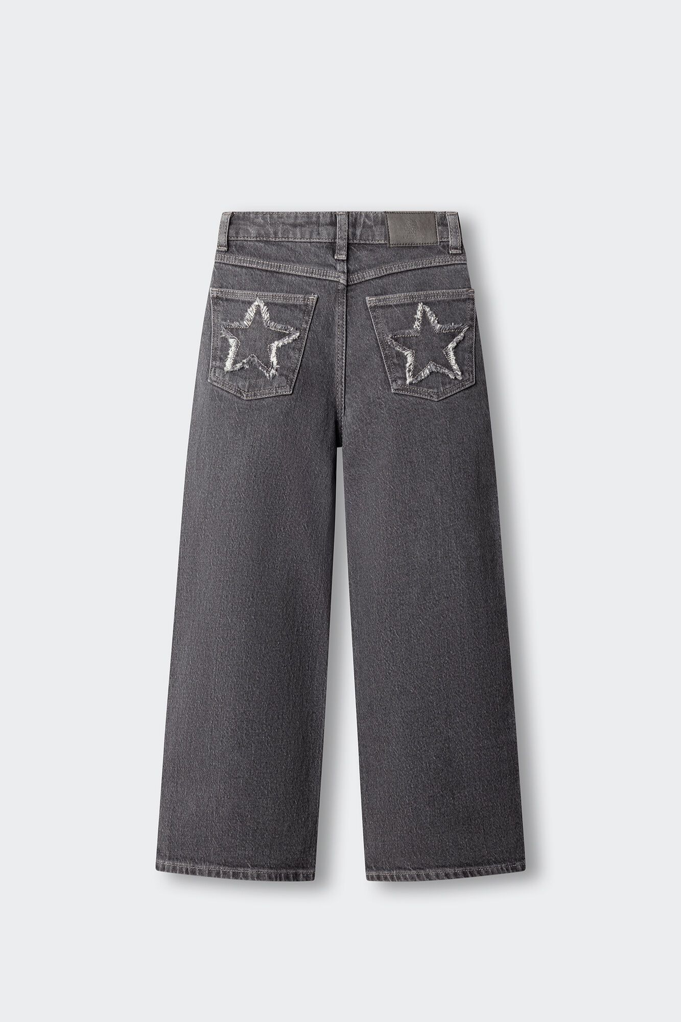 Springfield Kids Pantal&oacute;n wide leg de mezclilla b&aacute;sico para ni&ntilde;a gris