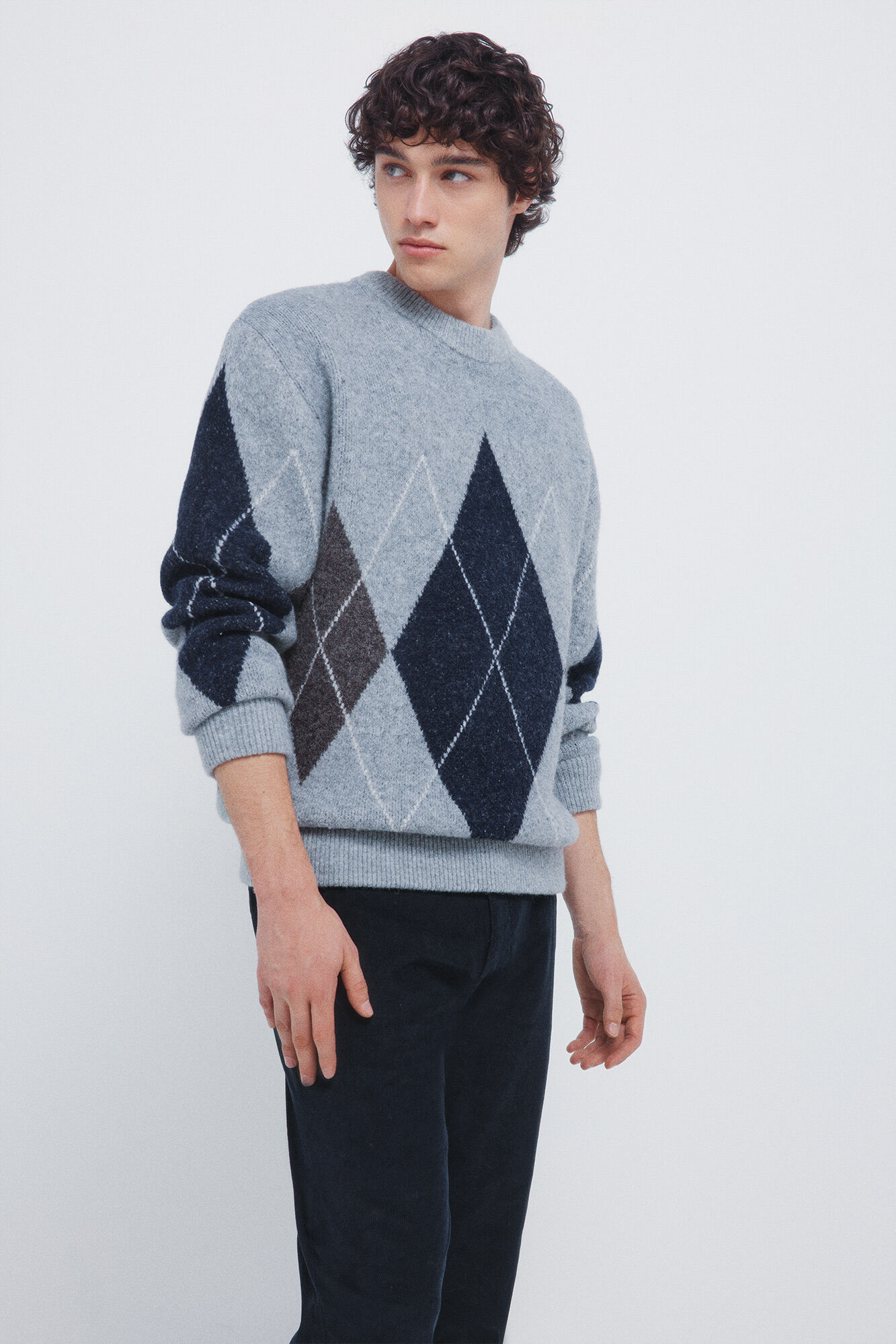 Springfield Pantalones chinos de pana micro de pana entallado azul