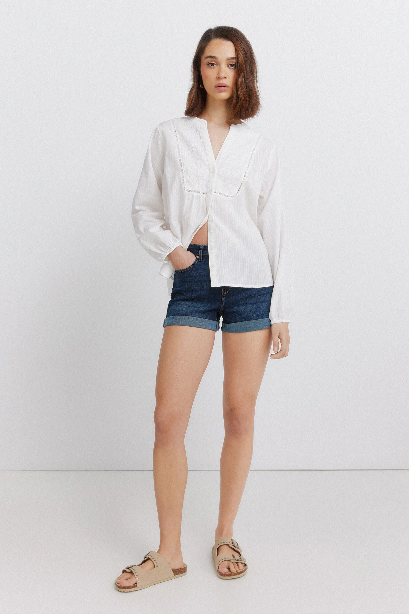Springfield Blusa manga larga bordada