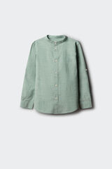 Springfield Kids Camisa de algod&oacute;n slub para ni&ntilde;o verde
