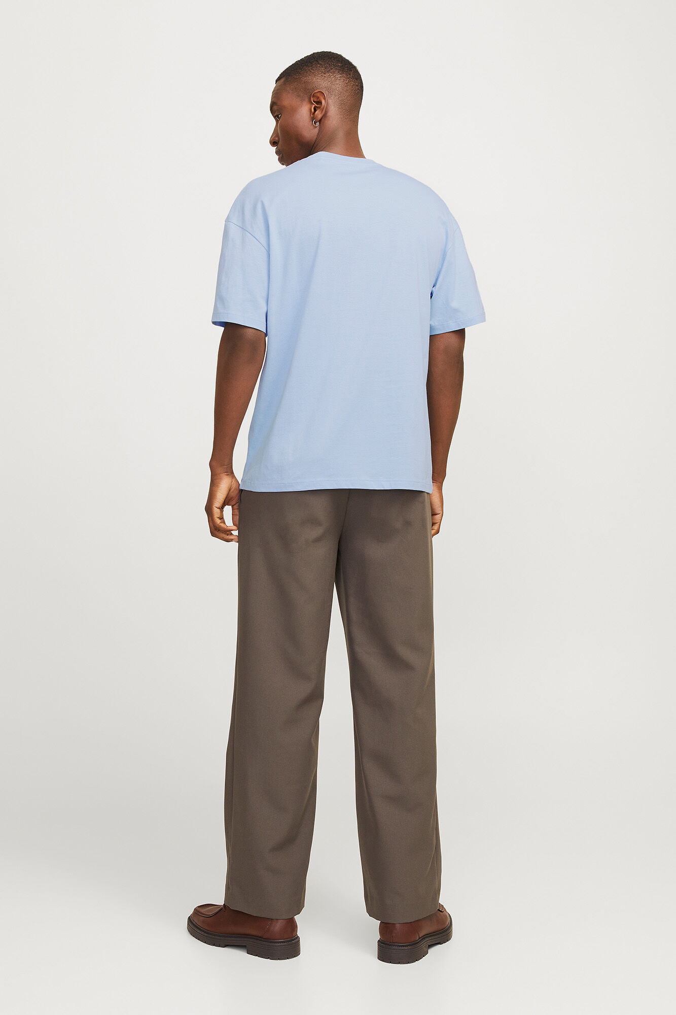 Jack & Jones Playera oversize algod&oacute;n azul tinta