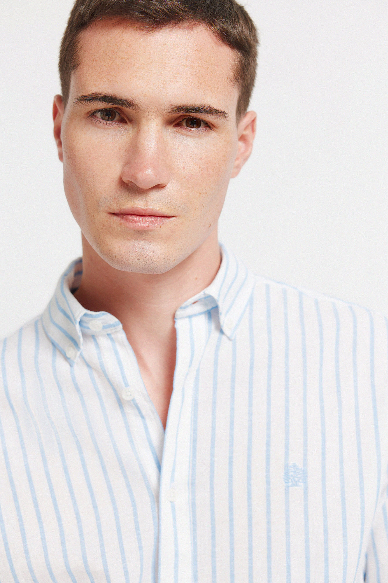 Springfield Camisa de lino a rayas natural