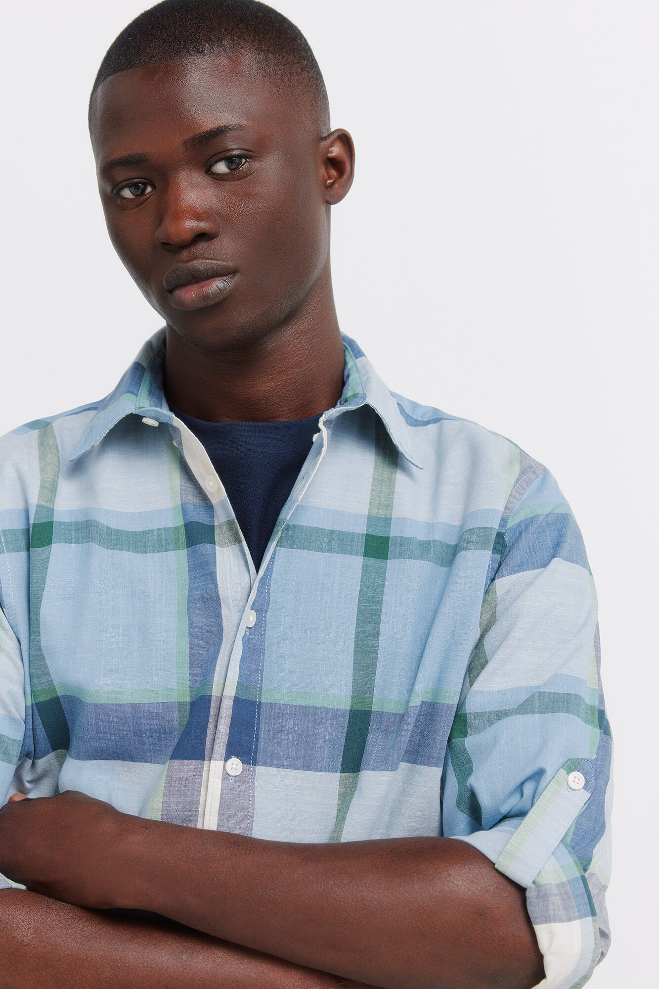 Springfield Camisa a cuadros de algod&oacute;n ligera