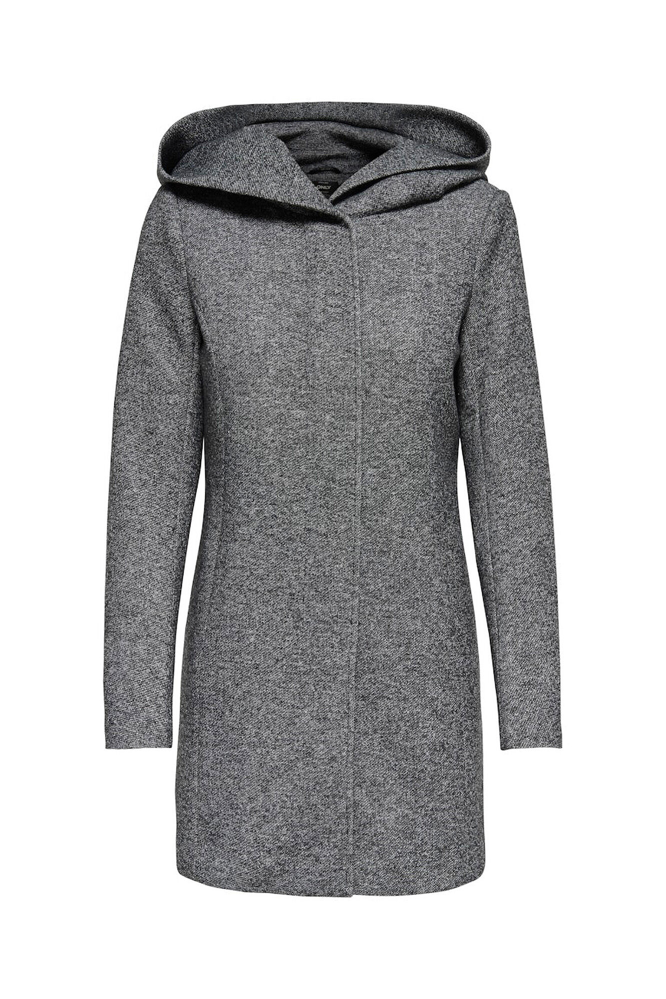 Only Abrigo midi de pa&ntilde;o gris