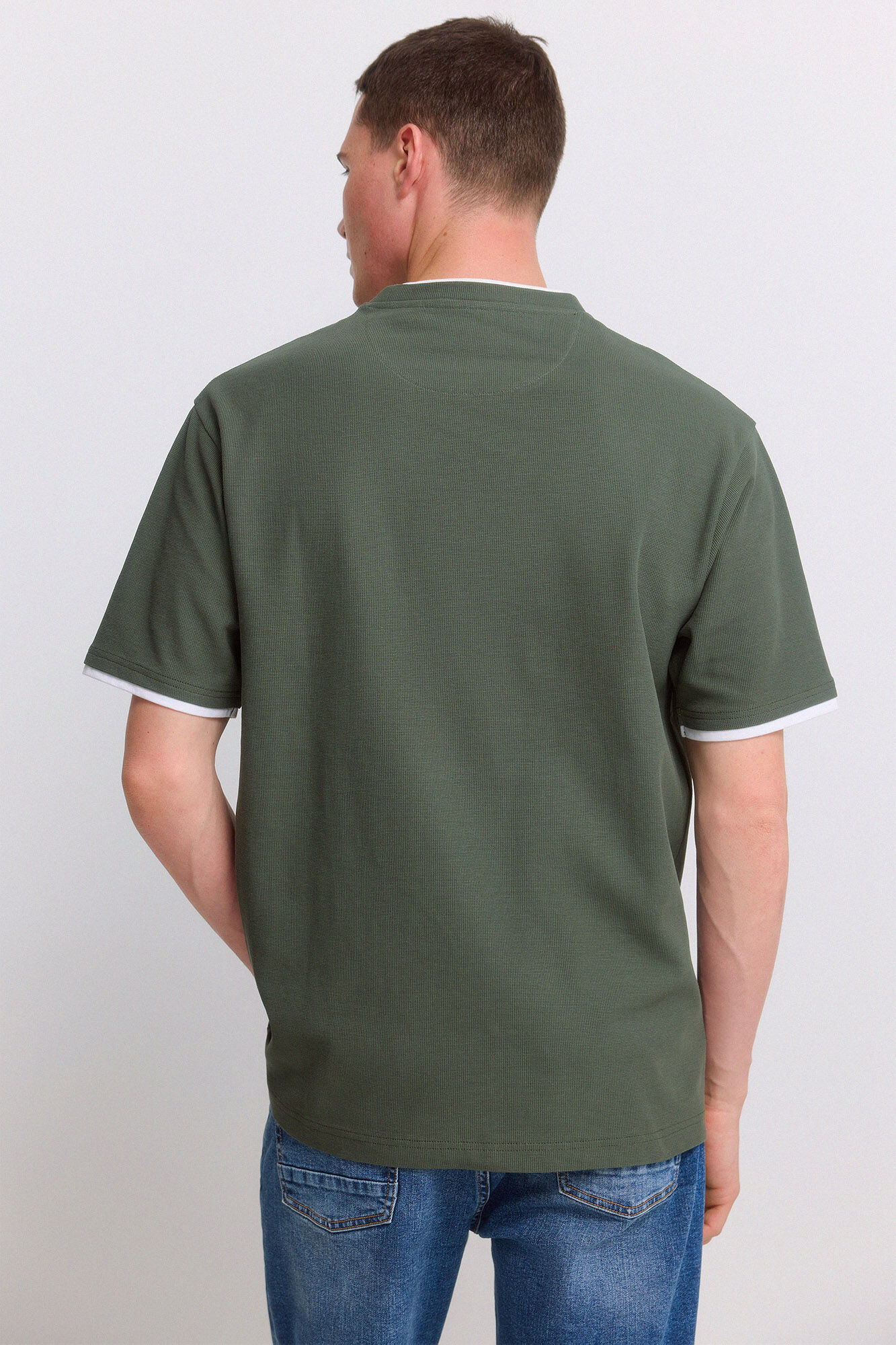Springfield Playera de tela waffle doble verde