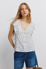 Springfield Playera de manga corta bordada beige