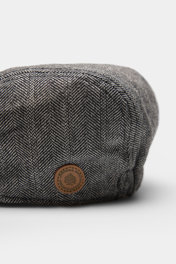 Springfield Gorra plana espiga mezcla lana gris